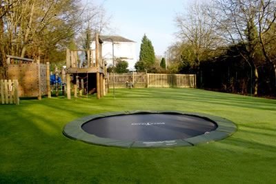 Trampoline dug shop in ground